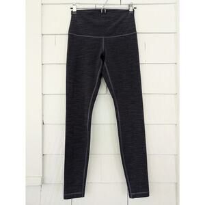 Lululemon Wunder Under Pant Roll Down Diamond Jacquard Space Dye Black Nightfall